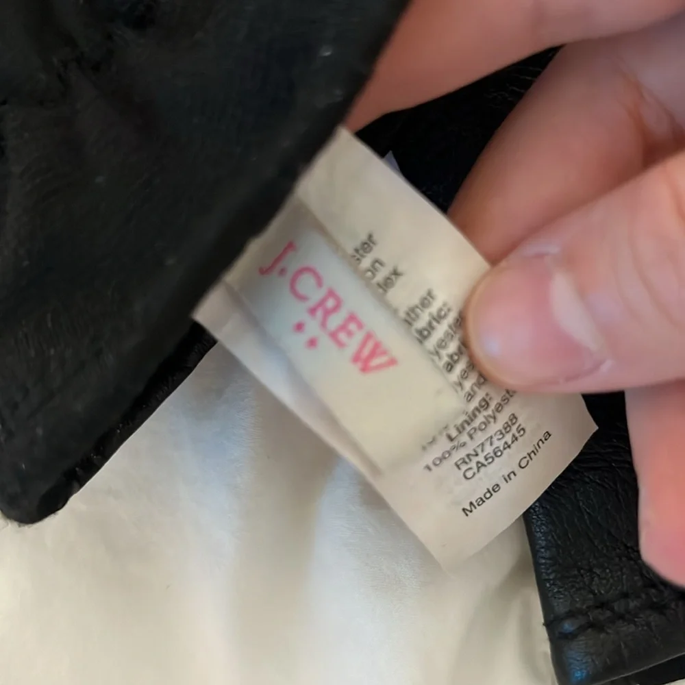 Jcrew Factory Black Leather Tech Gloves Size Small